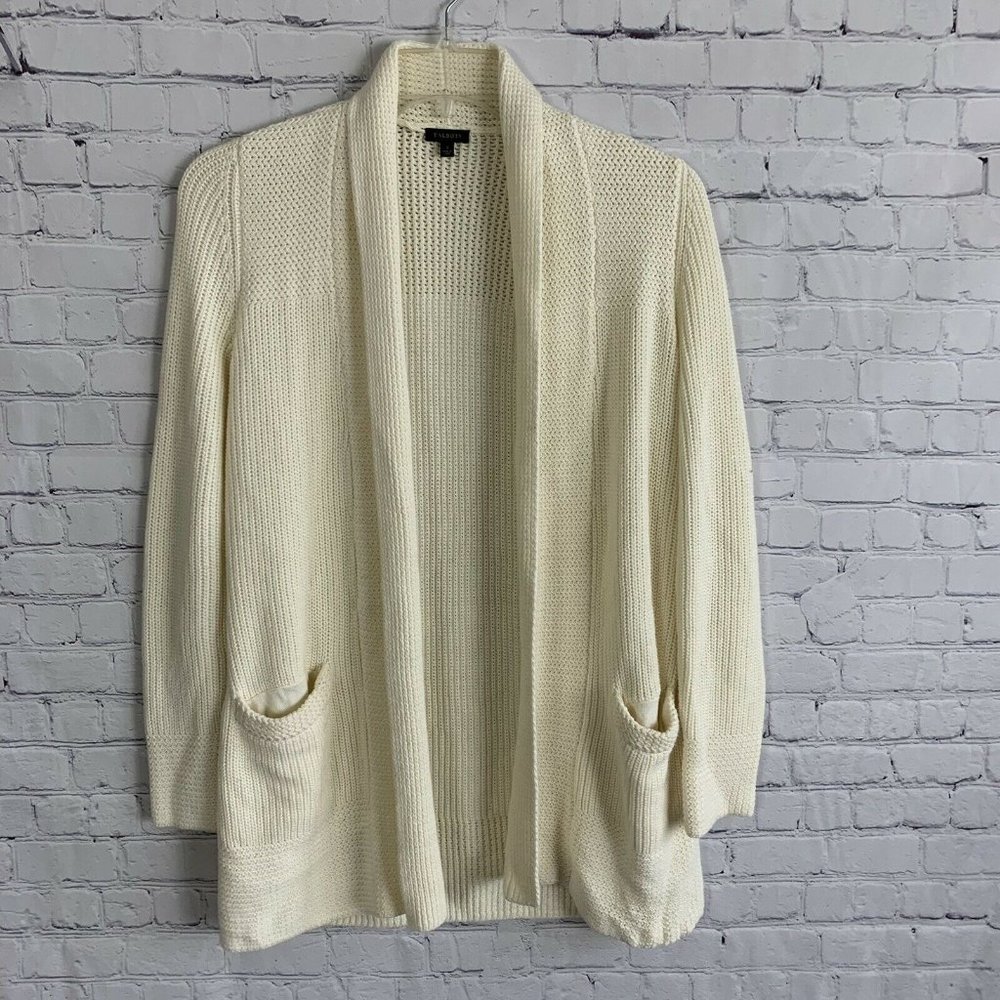 Talbots Ivory Cardigan Sweater Size Small Cotton Cashmere Blend